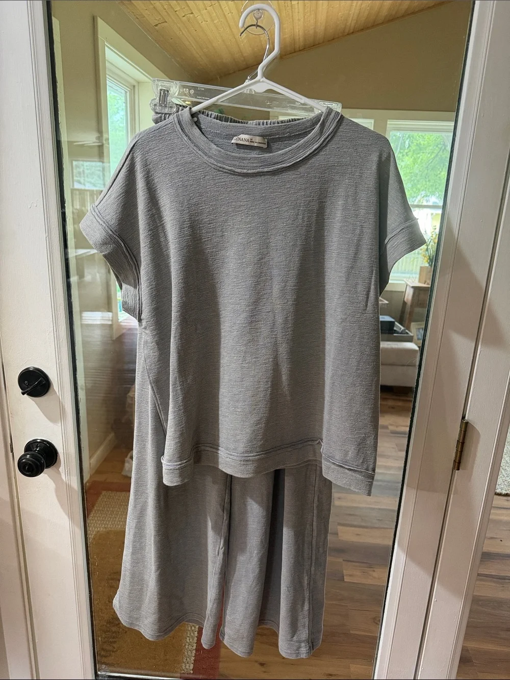Oversize Zenana 2 piece outfit light gray - Picture 2 of 10